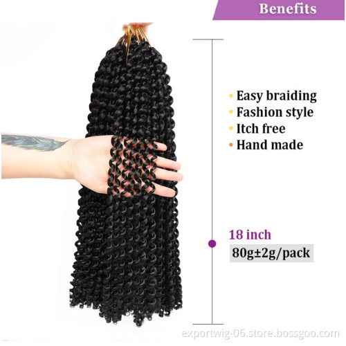 Passion Twist Crochet Hair 18 Inch 80g Synthetic Fiber Curly Spring Twist Crochet Braiding Hair Extension for Black Women